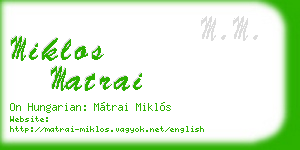 miklos matrai business card