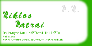 miklos matrai business card